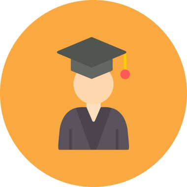 Mezun. Web simgesi basit illüstrasyon
