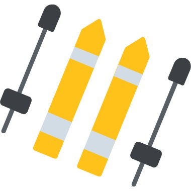 Sarı kalemin düz simgesi