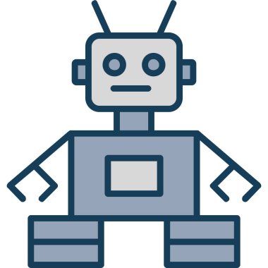 robot. Web simgesi basit illüstrasyon