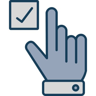 Simgeyi kontrol et. Web için basit bir başparmak vektör simgesi çizimi