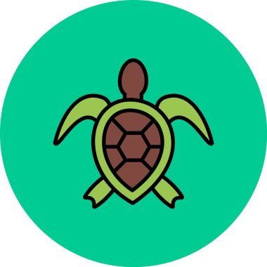 Kaplumbağa simgesi modada izole edilmiş arkaplan