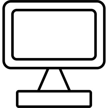 Beyaz arkaplanda izole edilmiş ekran simgesi ve vektör illüstrasyonu