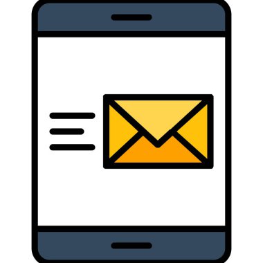 e- posta simgesi. anahat posta harfi vektör rengi düz izole