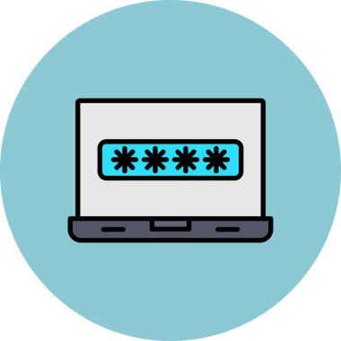 Ağ simgesi. Web tasarımı için basit parola vektör simgeleri çizimi