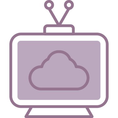 Televizyon. Web simgesi basit illüstrasyon