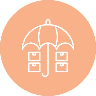 Şemsiye simgesinin vektör illüstrasyonu