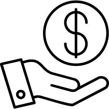 Dolar para ikonu. Beyaz arkaplanda izole edilmiş web tasarımı için dolar para birimi vektör simgesi