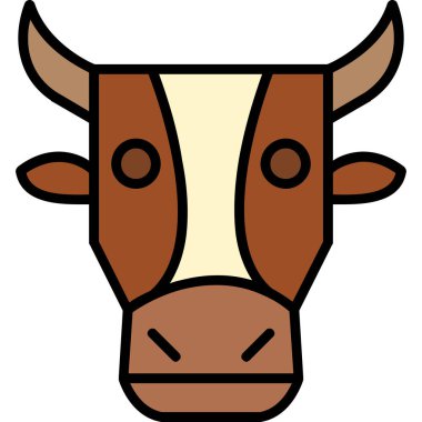 İnek çiftliği ikonu. vektör illüstrasyonu