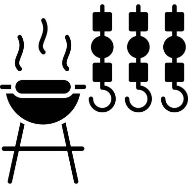 Barbekü. Web simgesi basit illüstrasyon