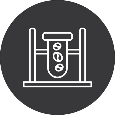 Çemberde spor salonu simgesi, basit vektör illüstrasyonu