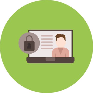 çevrimiçi güvenlik vektörü simgesi modern düz tasarım illüstrasyonu