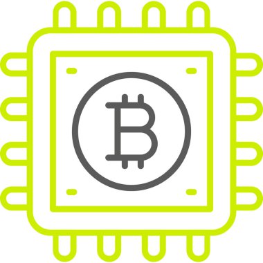 Bitcoin çip simgesi, vektör tasarımı