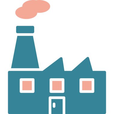 Fabrika. Web simgesi basit illüstrasyon