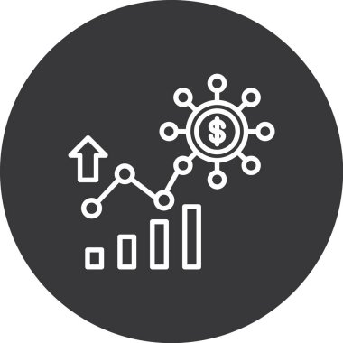 Dolar işareti simgesi olan grafik, basit vektör