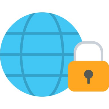 küresel kilit renkli vektör simgesi