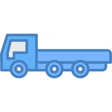 kamyon düz vektör simgesi