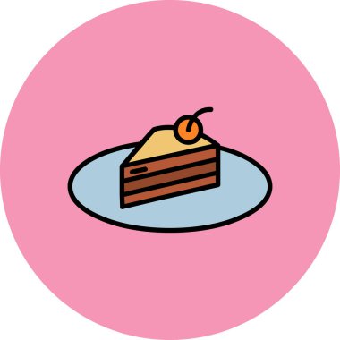 Kek. Web simgesi basit illüstrasyon