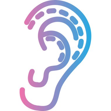 Kulak. Web simgesi basit illüstrasyon