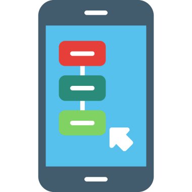 Web mobil tasarım simgesi, vektör illüstrasyonu, düz simge