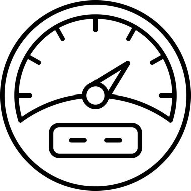 Çizgi biçiminde araç gösterge paneli hız göstergesi simgesi