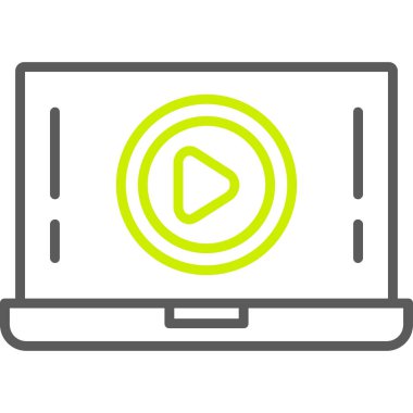 beyaz arkaplanda izole edilmiş düz biçimli video oynatıcı simgesi.