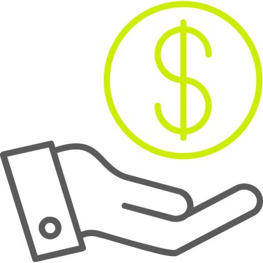 Para için. Web simgesi basit illüstrasyon