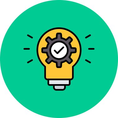 Fikir Doldurulmuş Işık Vektörü Simgesi Tasarımı