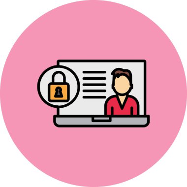 İnternet güvenlik vektörü resimleme