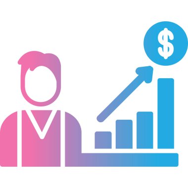 Dolar işareti olan bir adamın vektör çizimi