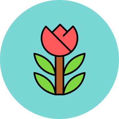 Lale. Web simgesi basit illüstrasyon