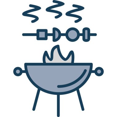 Barbekü simgesi, vektör illüstrasyonu