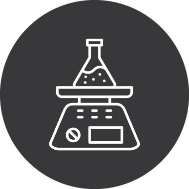 Kimyasal test tübü simgesi, basit vektör illüstrasyonu