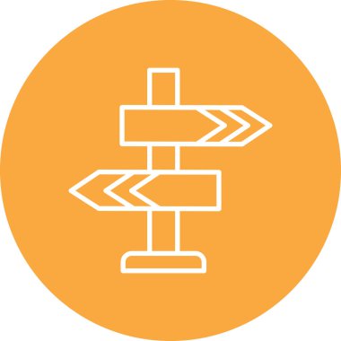 Yol işaretinin vektör illüstrasyonu, simge