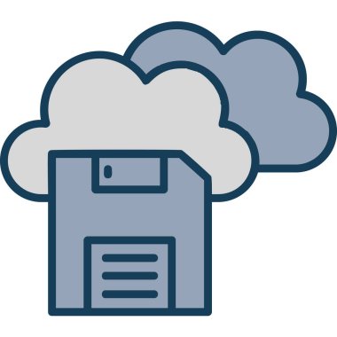 bulut depolama ikonu vektör illüstrasyonu