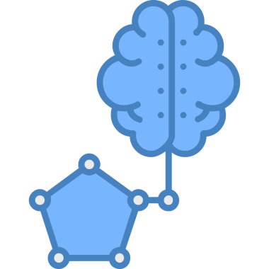 Beyin simgesinin vektör illüstrasyonu