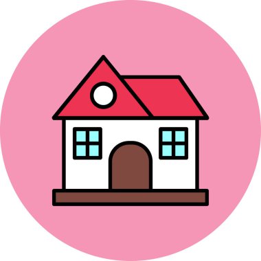 Bina. Web simgesi basit illüstrasyon