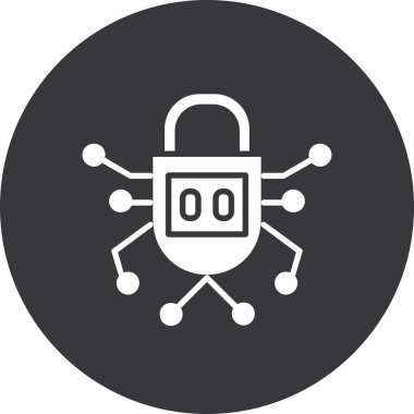 asma kilit ikon vektör çizimi