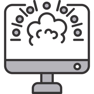 Bulut hesaplama simgesi ana hat biçiminde