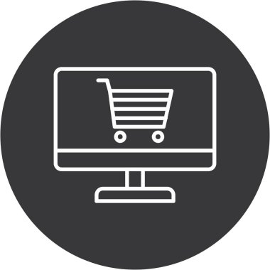 Alışveriş arabası ikon vektör illüstrasyonu