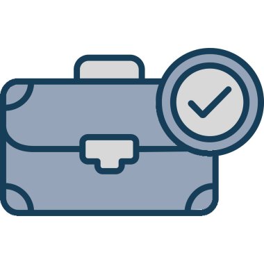 iş ve finans düz ikon vektör çizimi. evrak çantası.