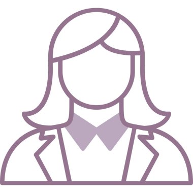 Kıvırcık saçlı kadın avatar, vektör çizimi