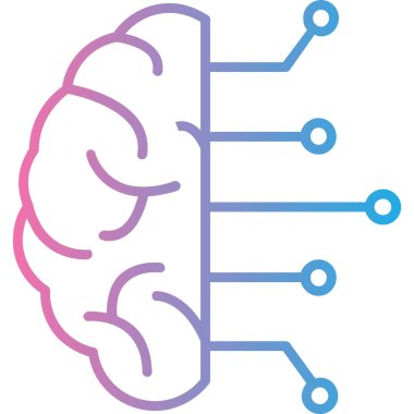 Beyin. Web simgesi basit illüstrasyon