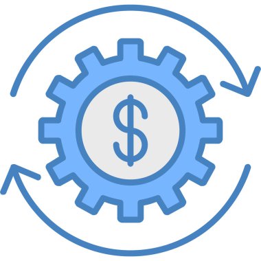 dişli dolar para simgesi - taslak biçimi