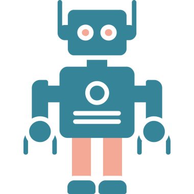 robot. Web simgesi basit illüstrasyon