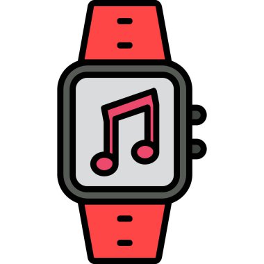 akıllı saat simgesi renk ana hatları vektörü