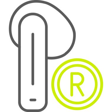 Tek harf p simgesinin vektör illüstrasyonu