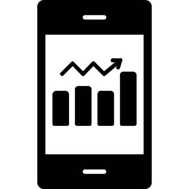 grafik simgesi olan akıllı telefon, basit tasarım vektör çizimi