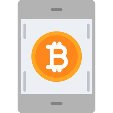taşınabilir bitcoin simgesi yumuşak gri arkaplanda izole edilmiş düz modayı simgesi