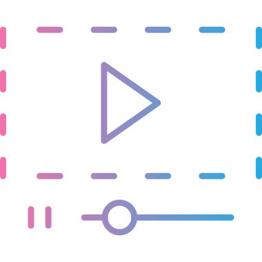 Beyaz arkaplanda izole edilmiş kalp sembolü simgesi olan mavi çizgi oyunu. Film tabelası. Oyun işareti. vektör.