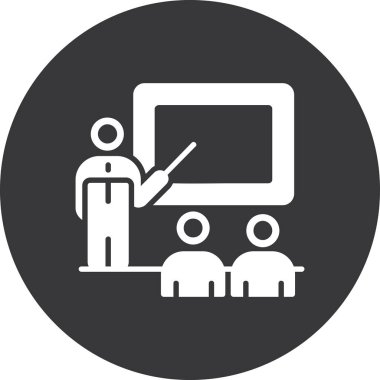 sunum vektörü simgesi. Düz simge beyaz arkaplanda izole edildi. vektör 10.